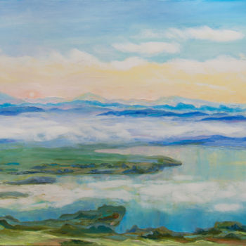 Malerei mit dem Titel "Dreams in clouds" von Zenovii Mirchuk, Original-Kunstwerk, Öl