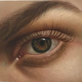 Schilderij getiteld "Truth in the eyes" door Zohreh.A, Origineel Kunstwerk, Olie