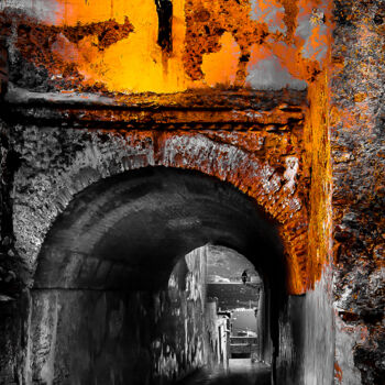 Photography titled "Golden street" by Zouhair Ibergaz, Original Artwork, Manipulated Photography
