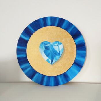 Картина под названием "Blue heart" - Zuzana Šmehylová, Подлинное произведение искусства, Масло