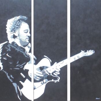 Painting titled "Bruce Springsteen (…" by Liubov Aristova, Original Artwork, Oil