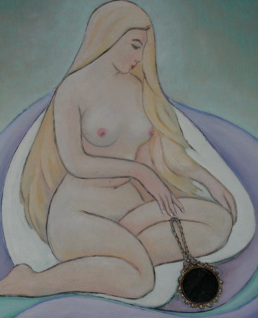 Ζωγραφική με τίτλο "La chica del espejo." από Валерий Кленов, Αυθεντικά έργα τέχνης, Λάδι