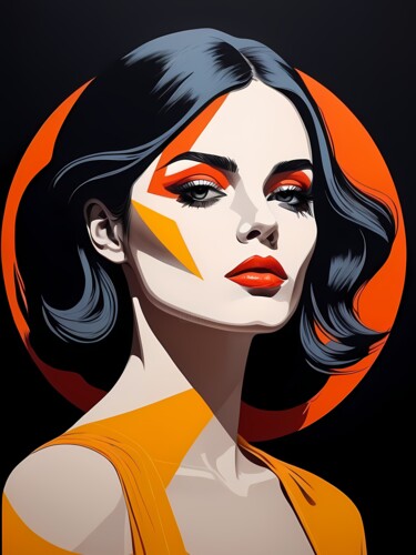 Digital Arts titled "Pop Art Woman Portr…" by 1xmerch, Original Artwork, 2D Digital Work