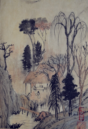 Pittura intitolato "RENCONTRE" da Yixiao Li, Opera d'arte originale, Inchiostro