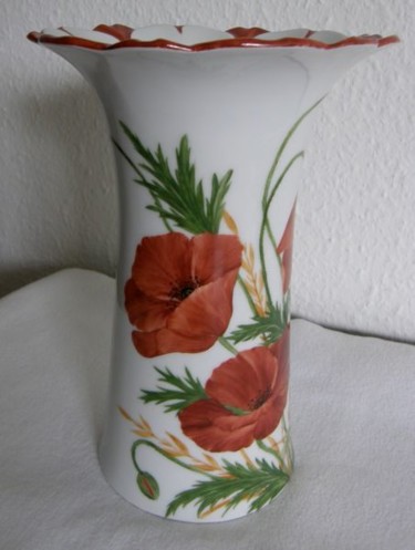 Painting titled "Vase coquelicots" by Madeleine Golay, Original Artwork