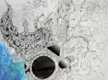 Dibujo titulada "Maelstrom divin" por Mr Foe'Z, Obra de arte original, Tinta Montado en Plexiglás