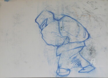 Dibujo titulada "" Cold as ice alone…" por Mr Foe'Z, Obra de arte original, Carbón