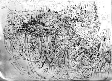 Desenho intitulada "" Hyper cable 2 "" por Mr Foe'Z, Obras de arte originais, Canetac de aerossol