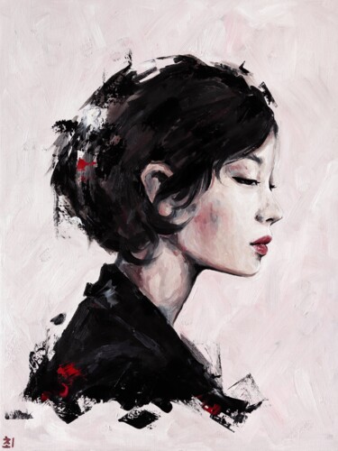 Pittura intitolato "Pink sadness" da Marina Ogai, Opera d'arte originale, Olio