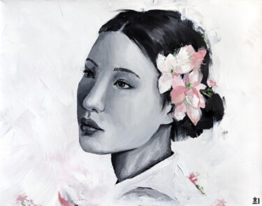 Pittura intitolato "Azalea" da Marina Ogai, Opera d'arte originale, Olio