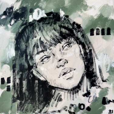 绘画 标题为“GREEN GIRL” 由Marina Ogai, 原创艺术品, 油