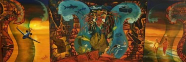 Painting titled "Цунами" by Sergei Troianov, Original Artwork, Oil