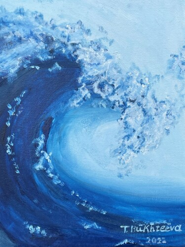 Картина под названием "When the wave breaks" - Tatiana Bukhteeva, Подлинное произведение искусства, Масло