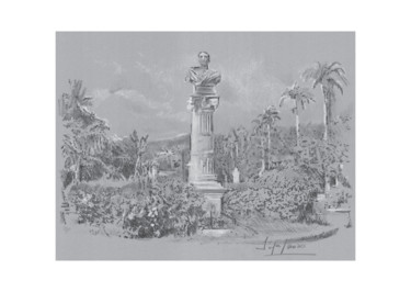 Рисунок под названием "Jardin de l'État. P…" - Pol Soupe, Подлинное произведение искусства, Карандаш