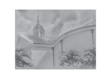 Dessin intitulée "La chapelle de l’Im…" par Pol Soupe, Œuvre d'art originale, Crayon