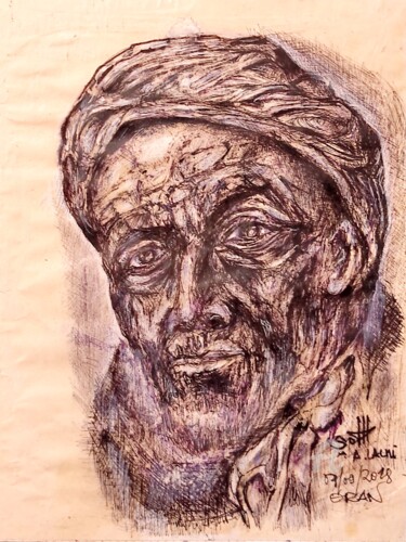 「Portrait Visage Hom…」というタイトルの描画 A. Lalmiによって, オリジナルのアートワーク, 鉛筆