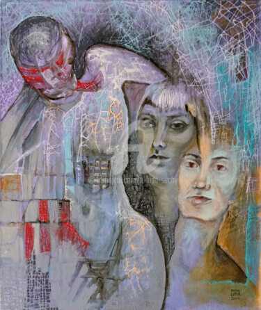 Peinture intitulée "Fiolet" par Anna Lupa-Suchy, Œuvre d'art originale, Huile