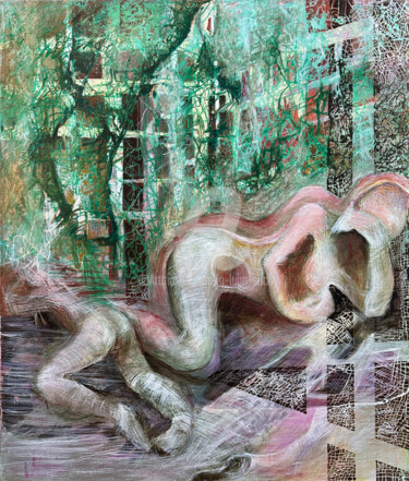 Malarstwo zatytułowany „Z tubą farby” autorstwa Anna Lupa-Suchy, Oryginalna praca, Olej