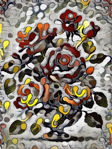 Arte digital titulada "Nature morte, roses" por A.R.Pixo, Obra de arte original, Trabajo Digital 2D