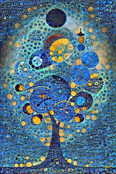 Digital Arts titled "Arbre bleu" by A.R.Pixo, Original Artwork, 2D Digital Work