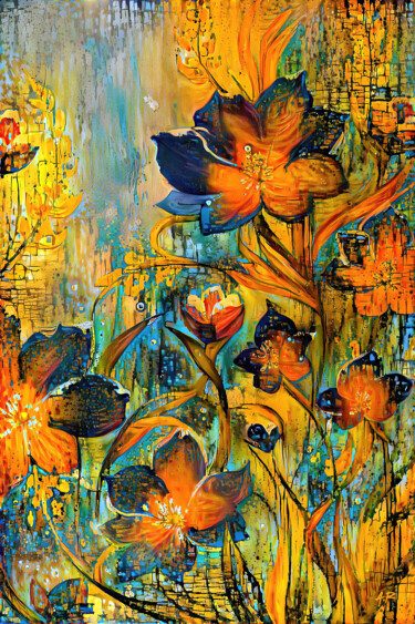 Arts numériques intitulée "Fleurs des champs" par A.R.Pixo, Œuvre d'art originale, Travail numérique 2D