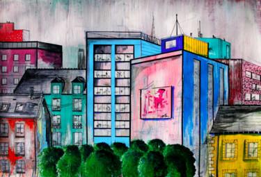 Pintura titulada "#5 Paysage urbain C…" por A.T.6 Alexandre Trubert, Obra de arte original, Acrílico