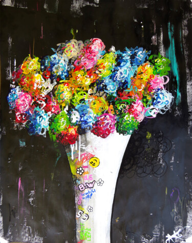 Malerei mit dem Titel "#4 Bouquet de coule…" von A.T.6 Alexandre Trubert, Original-Kunstwerk, Acryl