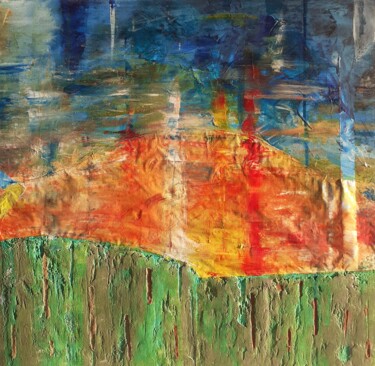 Картина под названием "Puglia landscape" - A Wibaa, Подлинное произведение искусства, Масло Установлен на Деревянная рама дл…