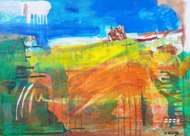 Malarstwo zatytułowany „Umbria Landscape” autorstwa A Wibaa, Oryginalna praca, Olej