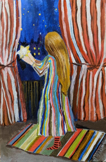 Pittura intitolato "Take a star" da Anna Zavilenskaia, Opera d'arte originale, Olio