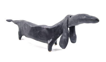 Sculpture intitulée "DACHSHUND XL" par Aare Freimann, Œuvre d'art originale, Céramique