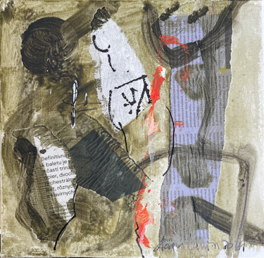 Malarstwo zatytułowany „Black Abstraction” autorstwa Aaron Labin (Grogoryan), Oryginalna praca, Akryl Zamontowany na Panel d…