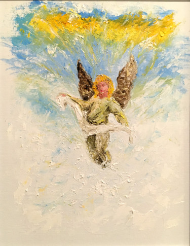 Malarstwo zatytułowany „Angel in the Morning” autorstwa Larry Aarons, Oryginalna praca, Olej Zamontowany na Inny sztywny pan…
