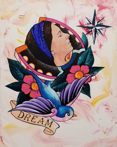 Peinture intitulée "Dream Tradition Ins…" par Aarron Laidig, Œuvre d'art originale, Acrylique Monté sur Châssis en bois