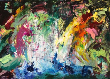 Картина под названием "A Storm Within" - Aatmica Ojha, Подлинное произведение искусства, Акрил Установлен на Деревянная рама…