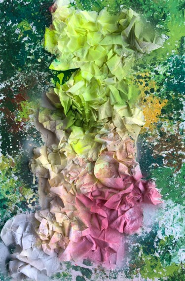 Malarstwo zatytułowany „Flowers in Bloom” autorstwa Aatmica Ojha, Oryginalna praca, Akryl Zamontowany na Drewniana rama noszy