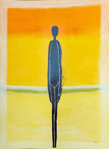 Peinture intitulée "black sun" par Abba, Œuvre d'art originale, Acrylique