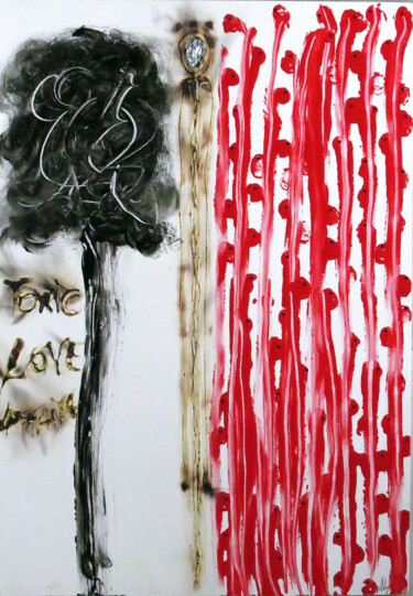 Schilderij getiteld "TOXIC LOVE AFFAIRE" door Abba, Origineel Kunstwerk, Grafiet