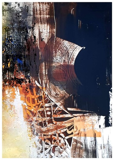 Pintura titulada "Sans titre" por Abdelkader Kamal, Obra de arte original, Acrílico Montado en Bastidor de camilla de madera