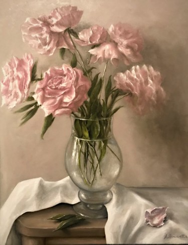Malerei mit dem Titel "Bouquet de Fleurs" von Abdelkader Boucetta, Phd, Original-Kunstwerk, Öl