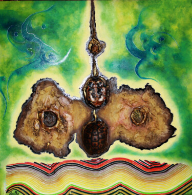 Peinture intitulée "TORTUCA" par Abdellouahab Selka, Œuvre d'art originale, Huile