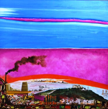 Peinture intitulée "Pollution" par Abdellouahab Selka, Œuvre d'art originale, Huile