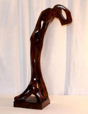 Sculpture intitulée "PENSEE" par Abdellouahab Selka, Œuvre d'art originale, Bois