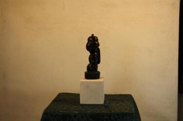 Sculpture intitulée "Le timide" par Abdellouahab Selka, Œuvre d'art originale, Bois