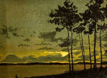 Peinture intitulée "couche-de-soleil-19…" par Abdellouahab Selka, Œuvre d'art originale, Huile