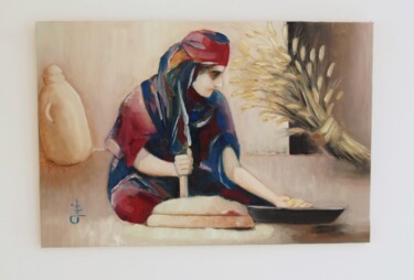 "Ariadna" başlıklı Tablo Abdelmouhaimen Taoujouti (Art et peinture Tunisia) tarafından, Orijinal sanat, Petrol Ahşap Sedye ç…