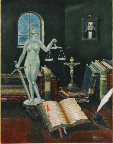 Peinture intitulée "JUSTICIA EN MARMOL" par Abdenago, Œuvre d'art originale