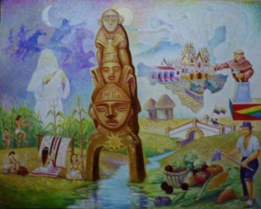 Pintura intitulada "CUADRO SIMBÓLICO DE…" por Abdenago, Obras de arte originais