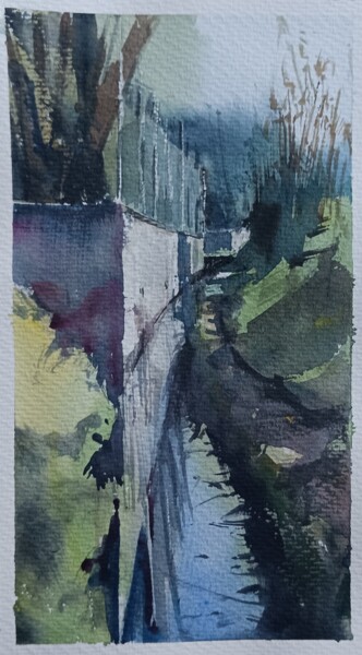 Schilderij getiteld "Acequia del albaric…" door Abel Villén, Origineel Kunstwerk, Aquarel