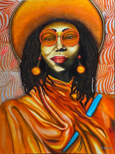 Peinture intitulée "Nubian 14 ST LOUIS…" par Andrew (Ana` Alu) Hollimon, Œuvre d'art originale, Acrylique Monté sur Châssis…